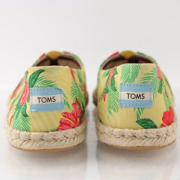 Toms Women's Alpargata Classic Shoe Size 10 Floral Yellow Red Green Flat Slip On - Picture 7 of 13